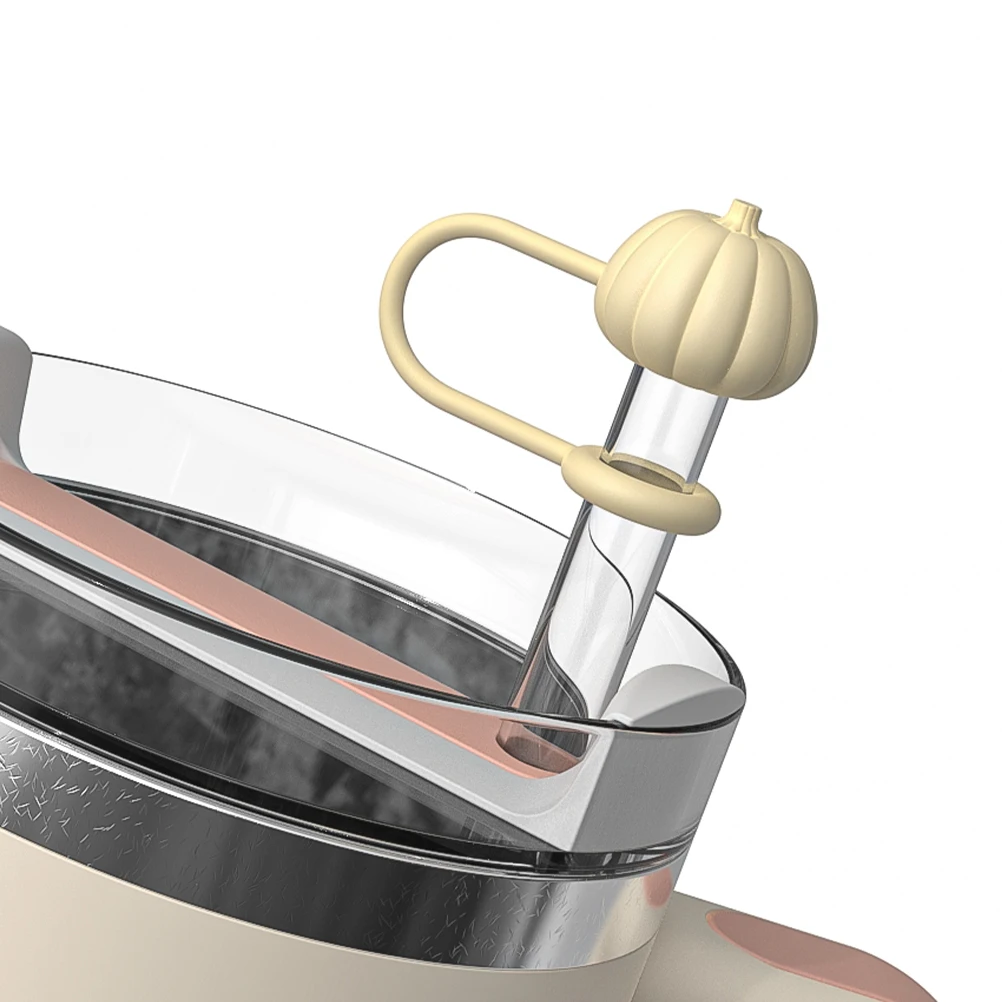 

5 шт., силиконовые соломенные колпачки в форме тыквы, утолщенные многоразовые чехлы для уличной вечеринки, путешествий, детского душа, выпускной декор