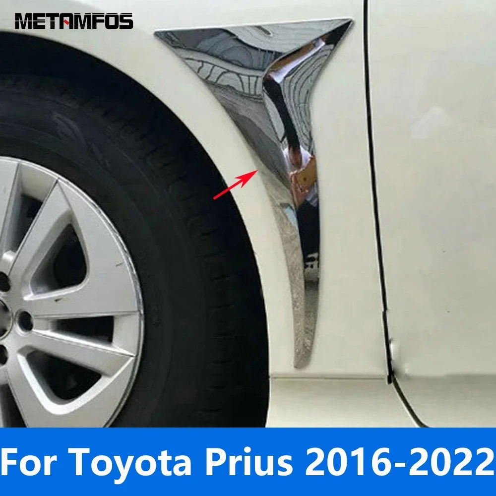 Accessories For Toyota Prius 2016 2017 2018 2019 2020 2021 2022 Chrome Front Door Side Fender Base Cover Trim Decoration Sticker