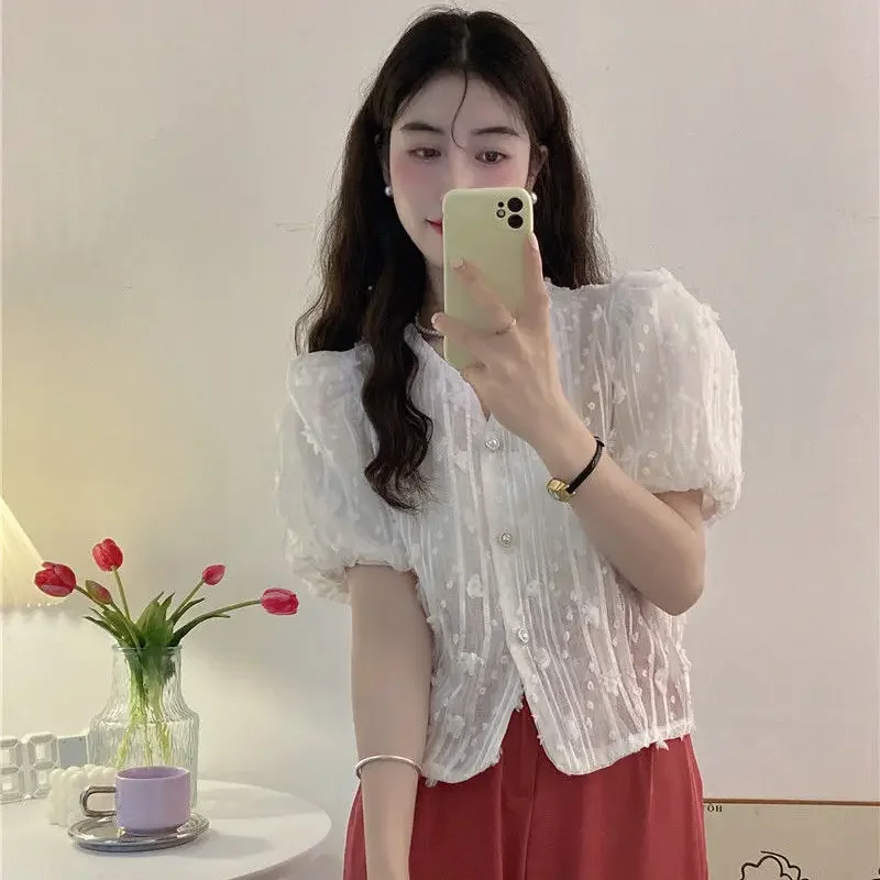 여성 여름 단순 사무실 레이디 v 넥 솔리드 컬러 반소매 셔츠 숙녀 패션 기질 얇은 스위트 탑 나타남