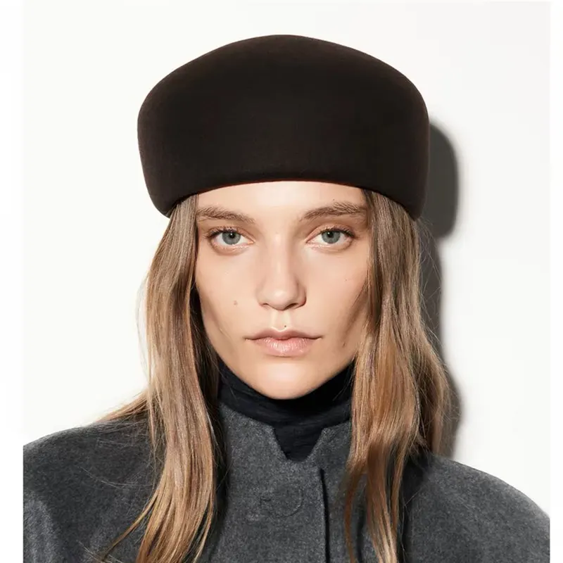 Fashion Australian Wool Retro Hard Top Beret Women's 2026 Autumn/winter British Style Designer Hats Painter Russia Hat