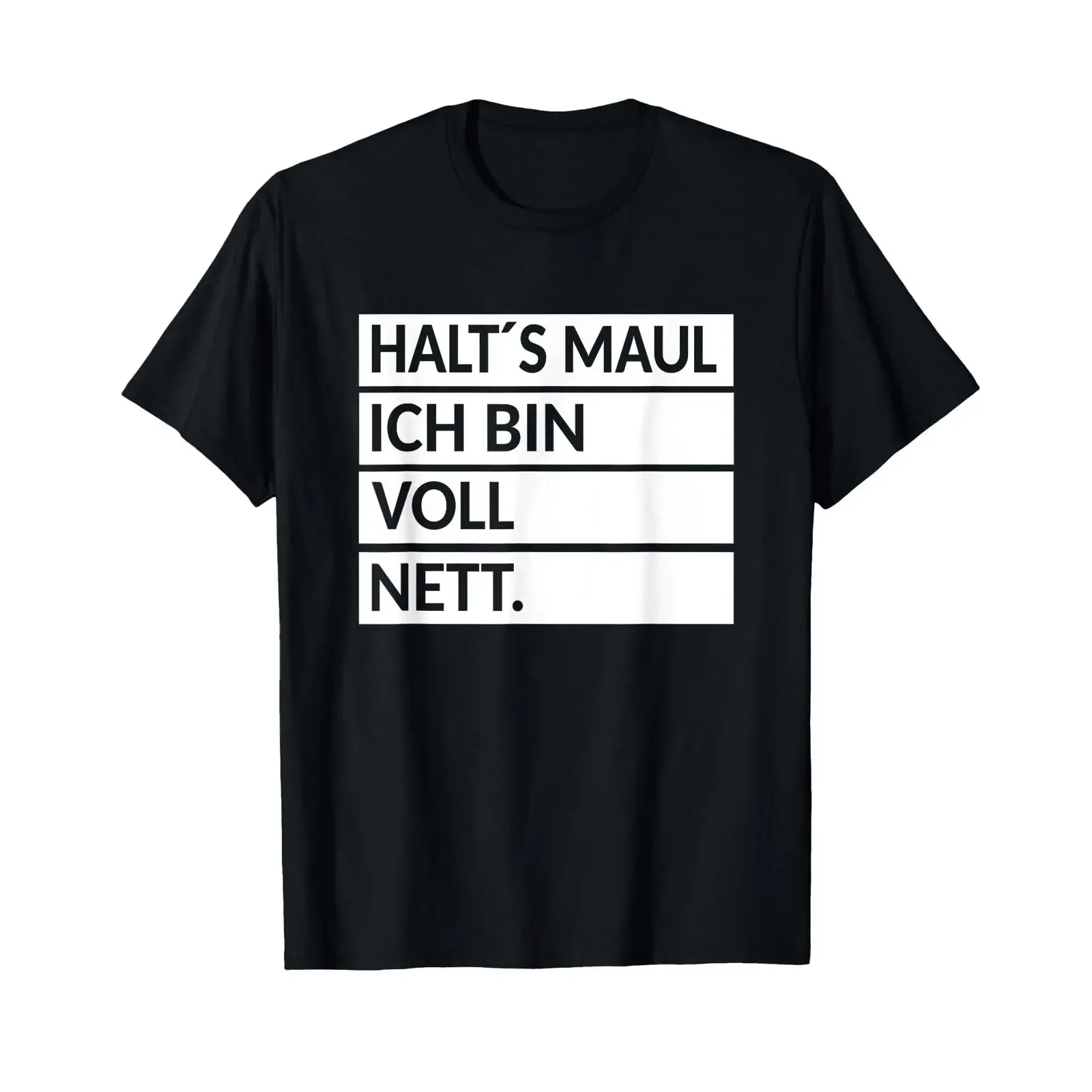 T Shirt with German Text Holts Maul Ich Bin Voll Nett Funny Slogan Provocant vintage Washed Top For Everyday Wear fashion