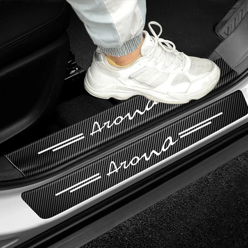 Car Door Threshold Sill Scuff Plate Decals Protector Stickers for SEAT Arona Logo Auto Door Entry Pedal Guards Trunk Bumper Film