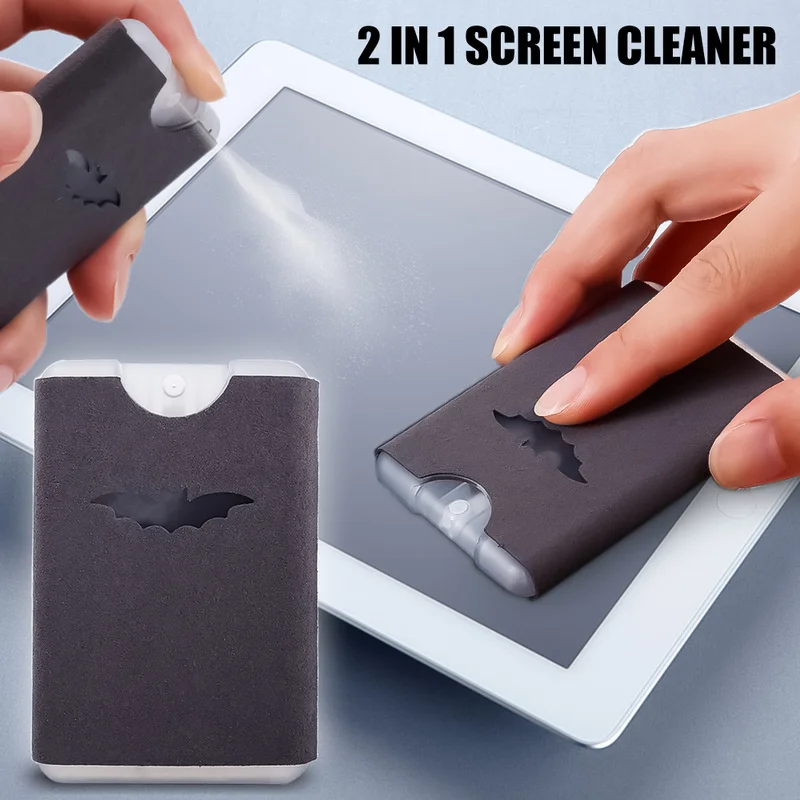 2 In 1 Screen Cleaning Spray Bottle with Microfiber Cloth  Mobile Phone PC Laptop Camera Lens Screen Cleaner Plastic Bottle