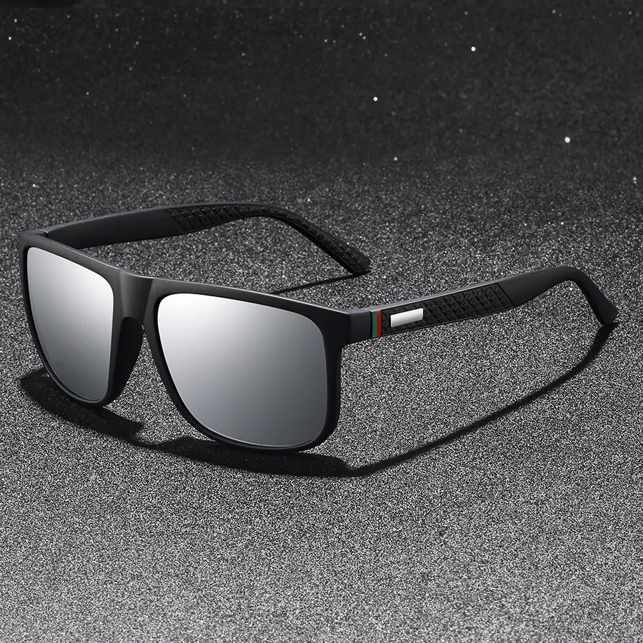 4 pezzi moda classica quadrata UV400 occhiali da sole uomo donna guida pesca occhiali da esterno leggeri alla moda colorati