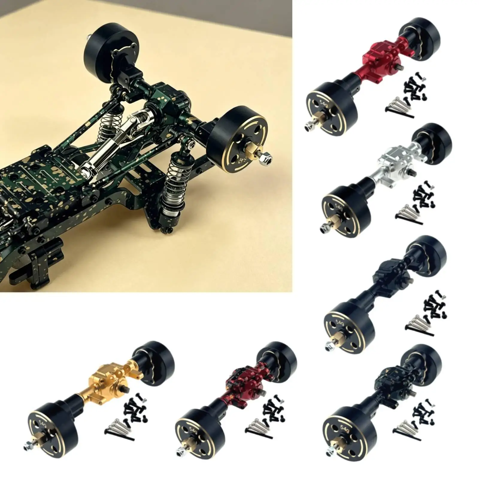 RC Crawler Car Upgrades Axle Case Metal Rear Assembly for 1 18 H18P Improve Weight Distribution