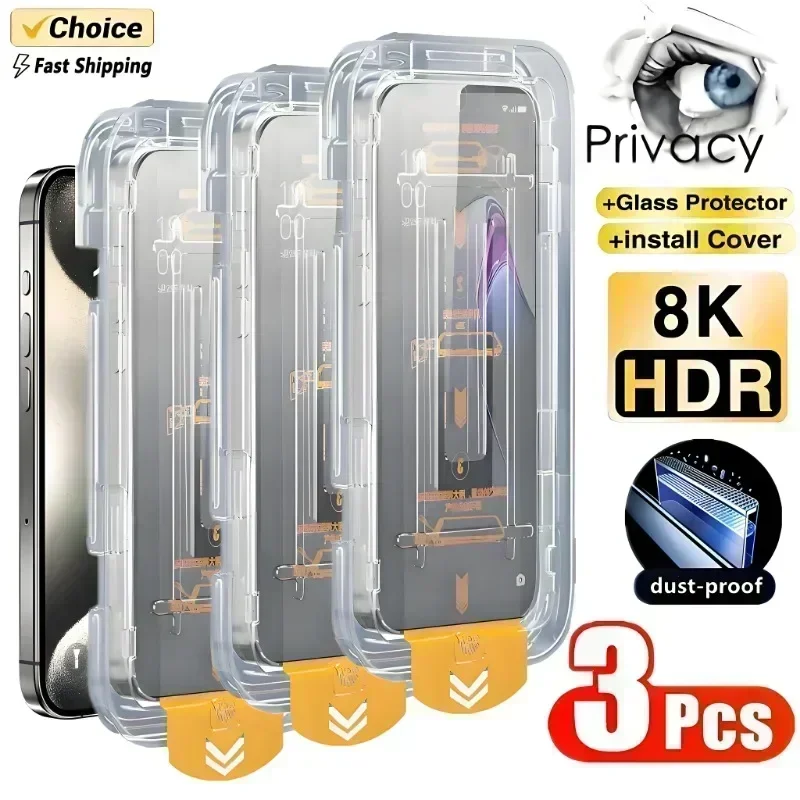 5 шт. защитных стекол для установки без пыли для Huawei P60 Art, P50, P30, Pura 80, 70 Ultra, P40 Pro Plus, антишпионская пленка.