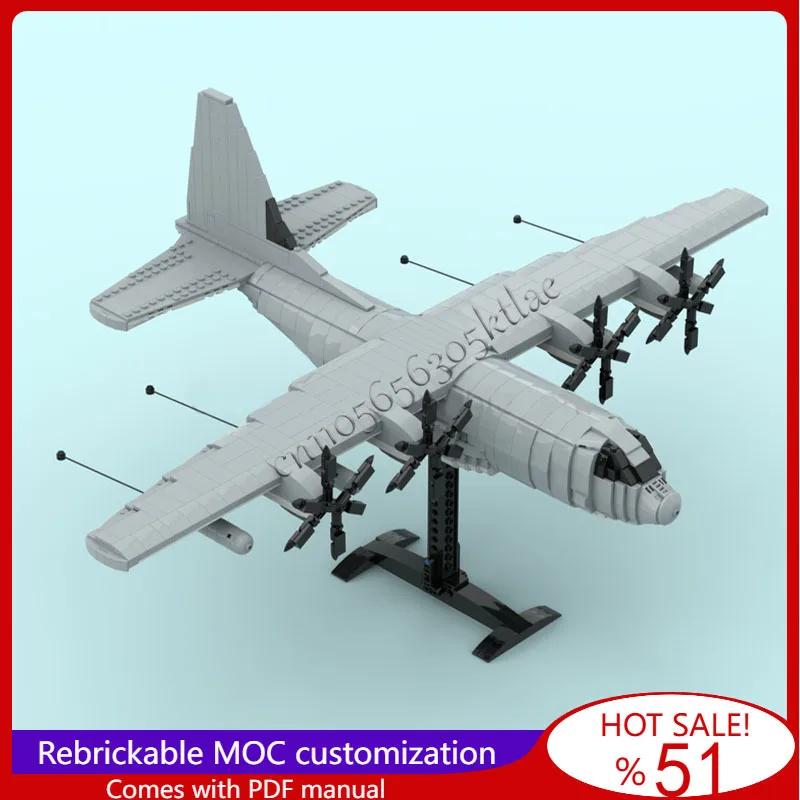 

1664 PCS KC-130J Aerial Refueling And Transport Aircraft Model MOC Building Blocks Bricks DIY Creative Assembly Toy Kid Gifts
