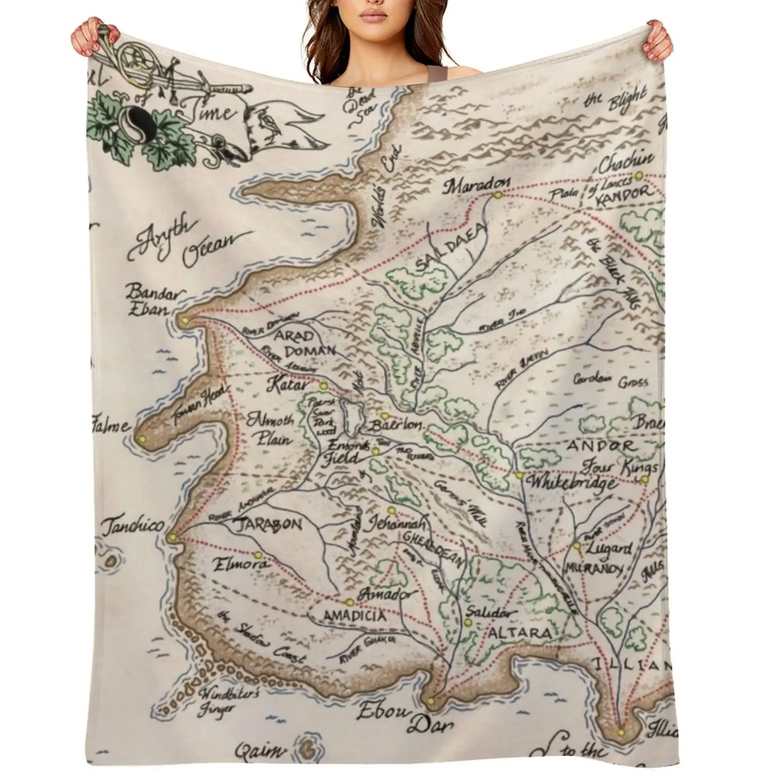 

wheel of time map Throw Blanket wednesday Sofa Tourist Luxury St Blankets