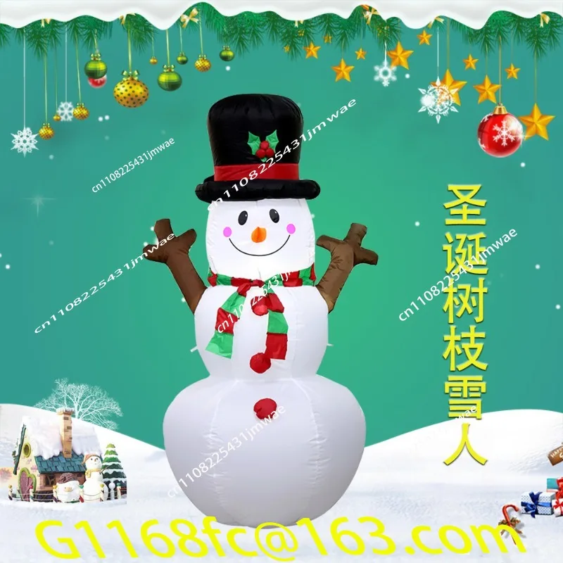 Christmas Ornaments Electric Inflatable God of Wealth Santa Snowman Air Mold Christmas Tree Arch Arrangement Ornament
