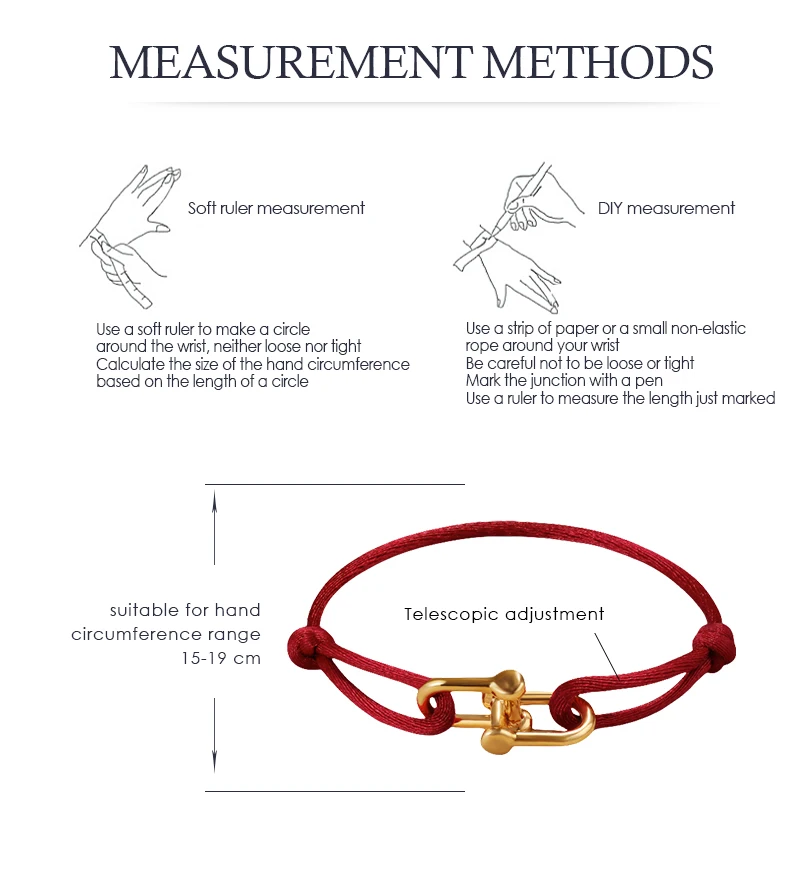 MOONLIGHT Classic Adjustable U-Shape Charm Bracelets for Women High Quality Silk Rope Bracelet Female Jewelry Gifts Wholesale
