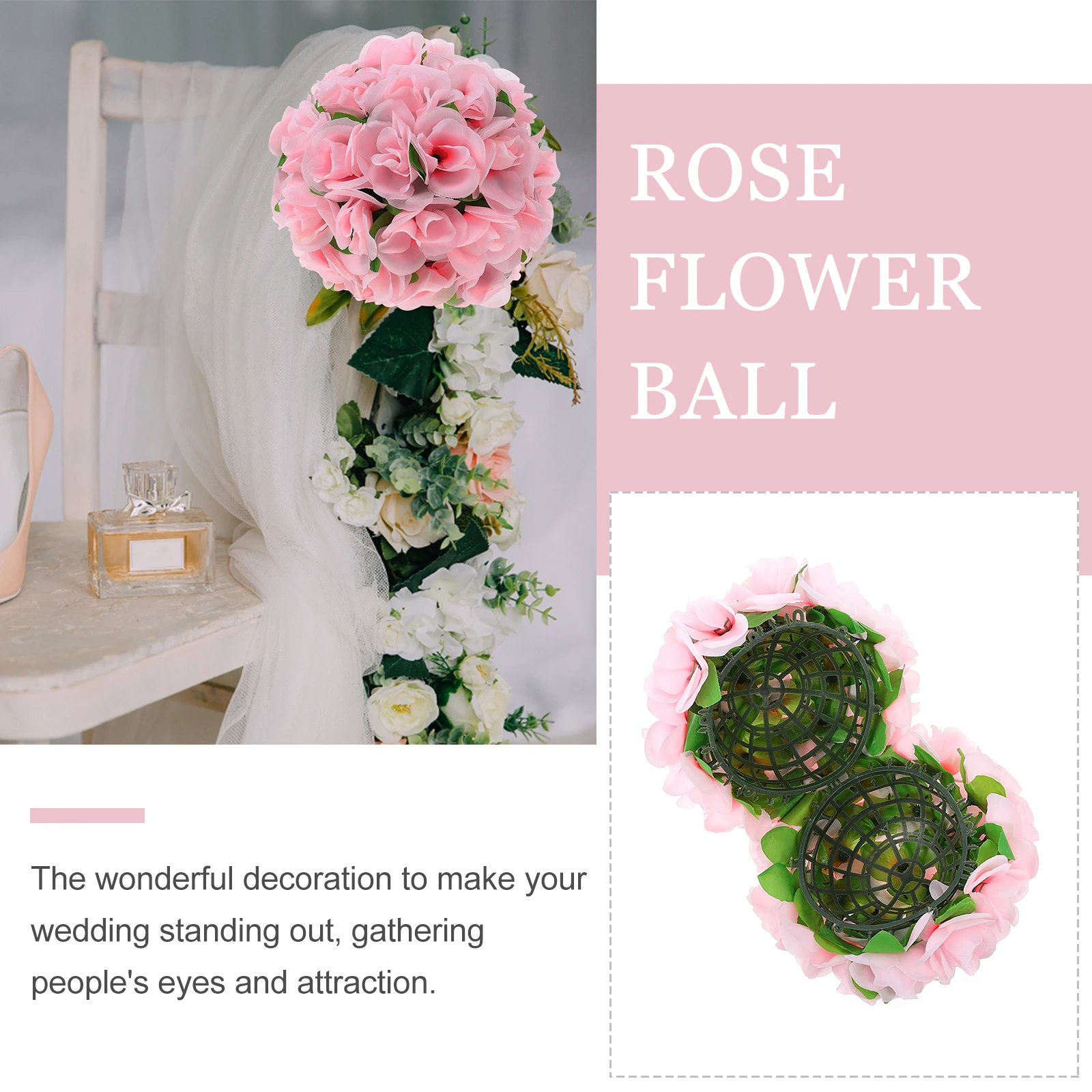 

Decorative Flower Artificial Wedding Layout Ornament Silk Rose Wedding Layout Ornament Simulation Ball For Party Ceremony