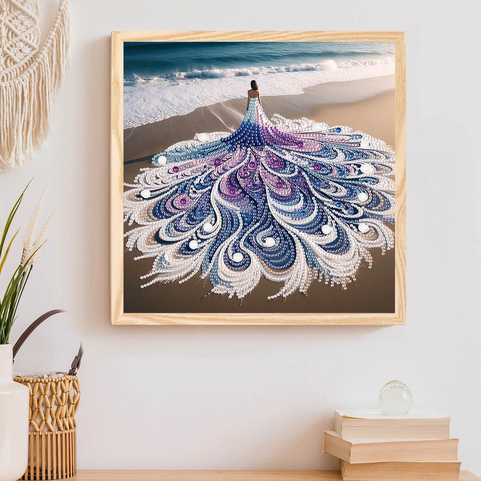 Special Shape Diamond Art Kits for Beginners and Adults,DIY Beach woman Diamond Art Painting Kits for Home Wall Decoration Gift view 3