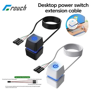 2M renkli LED bilgisayar masaüstü anahtarı PC anakart harici başlangıç gücü On/Off düğmesi uzatma kablosu ev ofis için