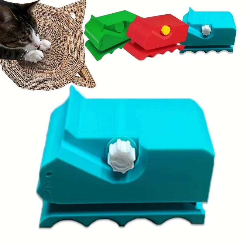 3D-Gedruckter Handlicher Katzen-Kratzbaum aus Karton - Himmelblau/Weiß DIY-Papierschneidewerkzeug für Katzenliebhaber Ideales Geschenk