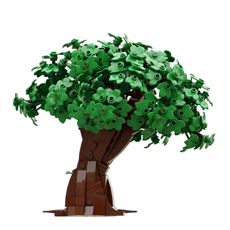 MOC- 109516   Acessórios de cena de castelo medieval, plantas, árvores verdes, blocos de construção, modelo diy, brinquedos de quebra-cabeça para crianças, presente de aniversário, 670 peças