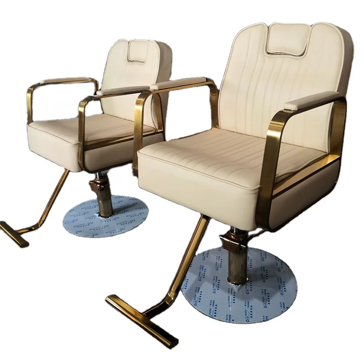 كراسي صالة على الطراز الشمالي من Kisen عارية باللون الأبيض والأسود والوردي والذهبي وقاعدة للاستلقاء لصالونات الحلاقة بتصميم مخصص لصالون الحلاقة