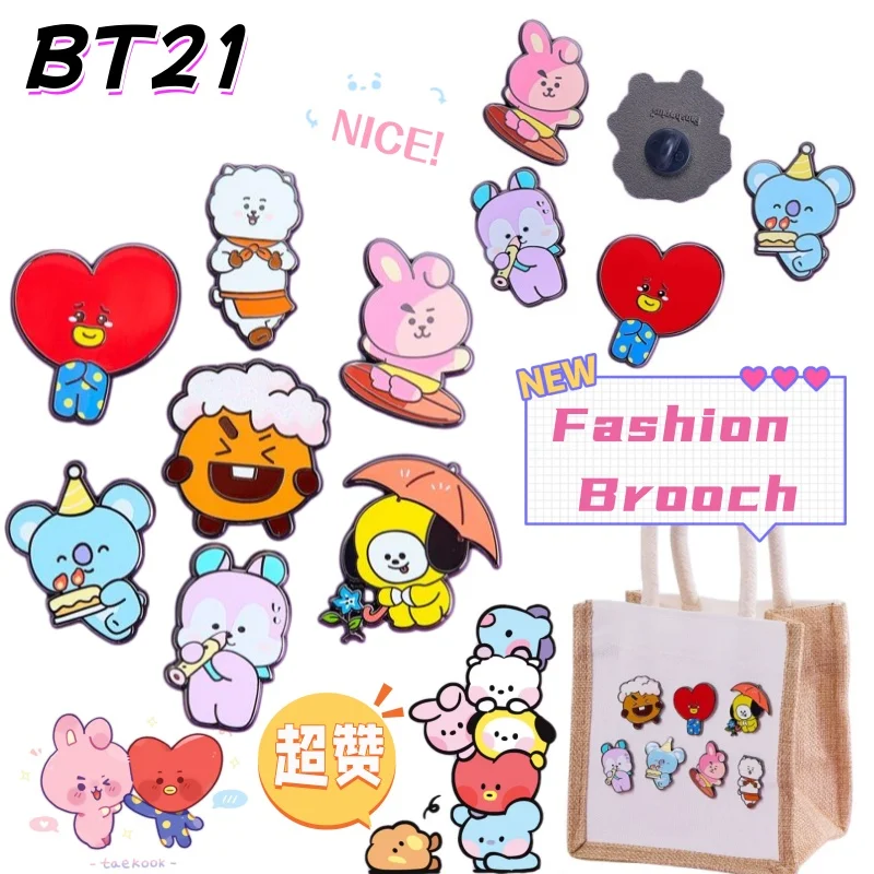 

Металлический значок-брошь BT21 Kawaii для рюкзака, аксессуар для рукоделия, сувенир для снятия стресса, украшение, подарок на праздник