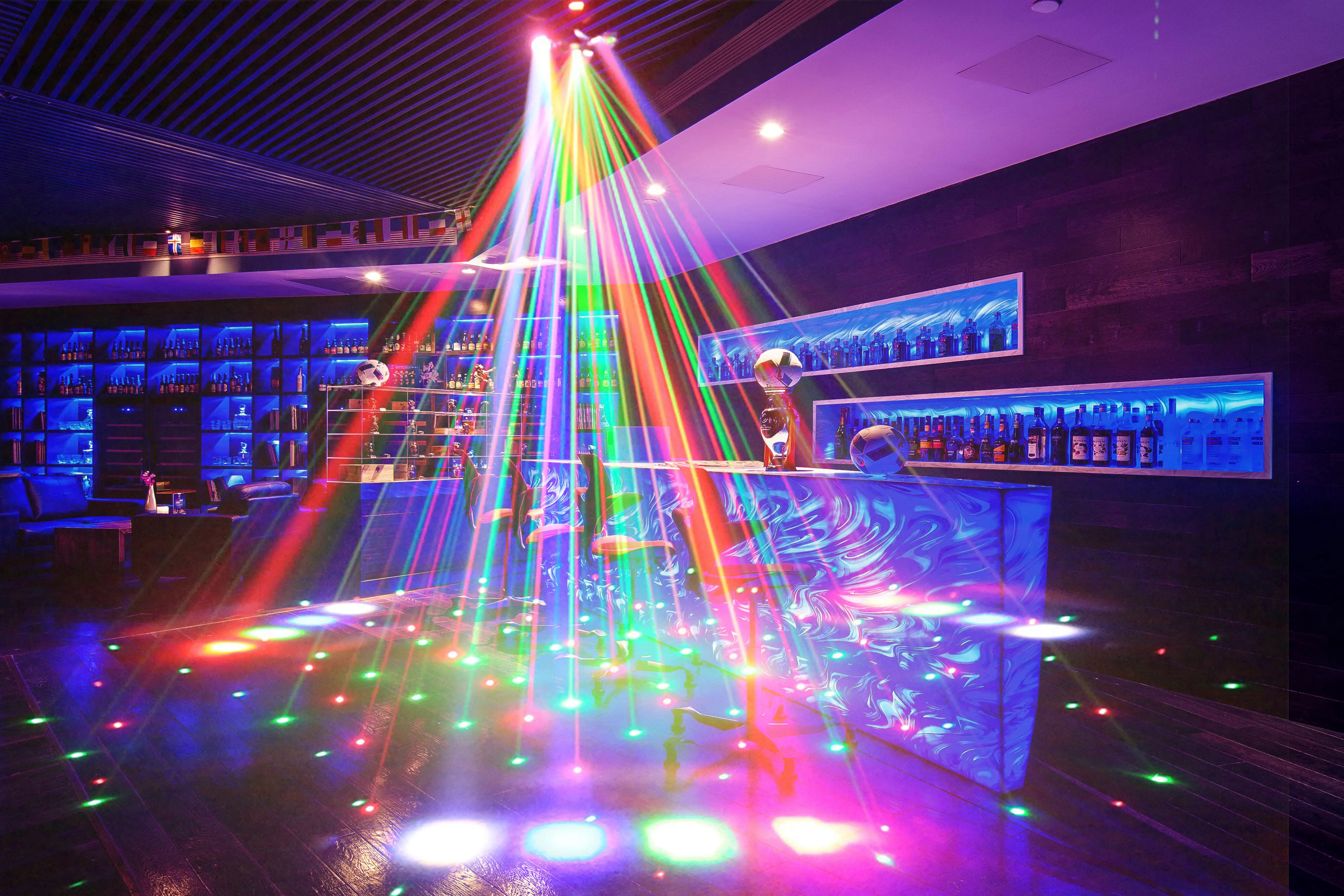 Mini Sechsarmiges DJ-Licht 80W RGBW Laser Schallaktivierte DMX512 Bühnenbeleuchtung für Party Club Disco Hochzeit Weihnachten Bar – Detail 8