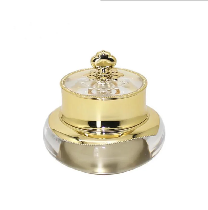 

50G gold acrylic crown shape cream bottle jar pot tin eye essence moisture gel wax hyaluronic acid cosmetic Packaging