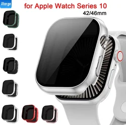 Glass+Case For Apple Watch Series 10 42mm 46mm Privacy Anti-Spy Screen Protector Hard PC Cover Bumper for iWatch S10 Accessories
