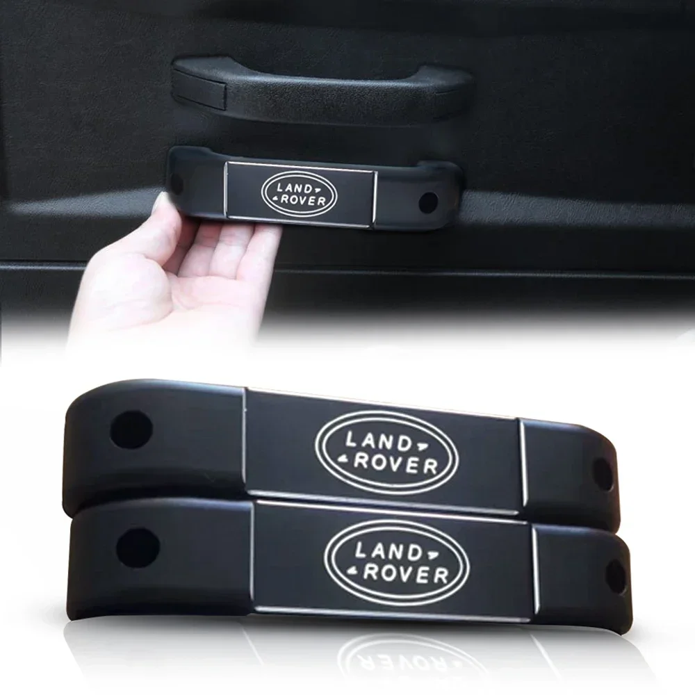 Car Interior black Aluminum Alloy Grab Door Handle Cover Trim for Land Rover Defender 110 90 2007-2016  Accessories