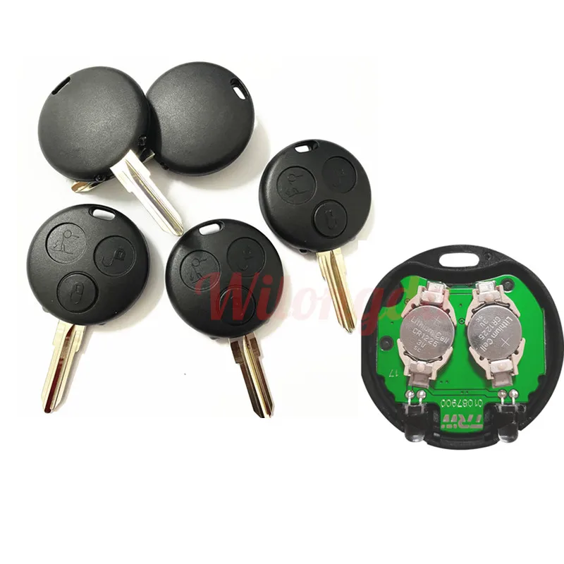 3 Button Remote Key Fob AEC Chip 433MHz For Smart ForTwo Passion Pulse City Roadster With 2 Infrared Lights