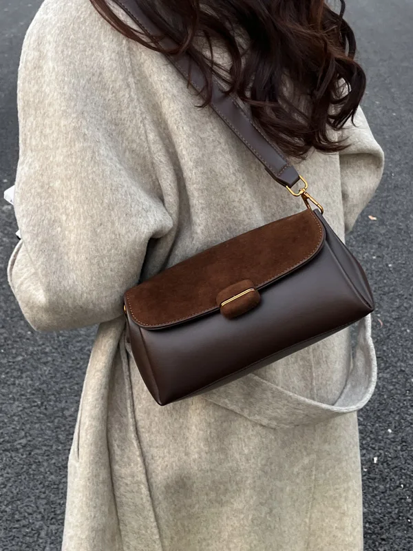 

Chic Retro Small Square Bag Women's Casual Versatile Single oulder Underarm Bag Wide oulder Strap Crossbody Bag