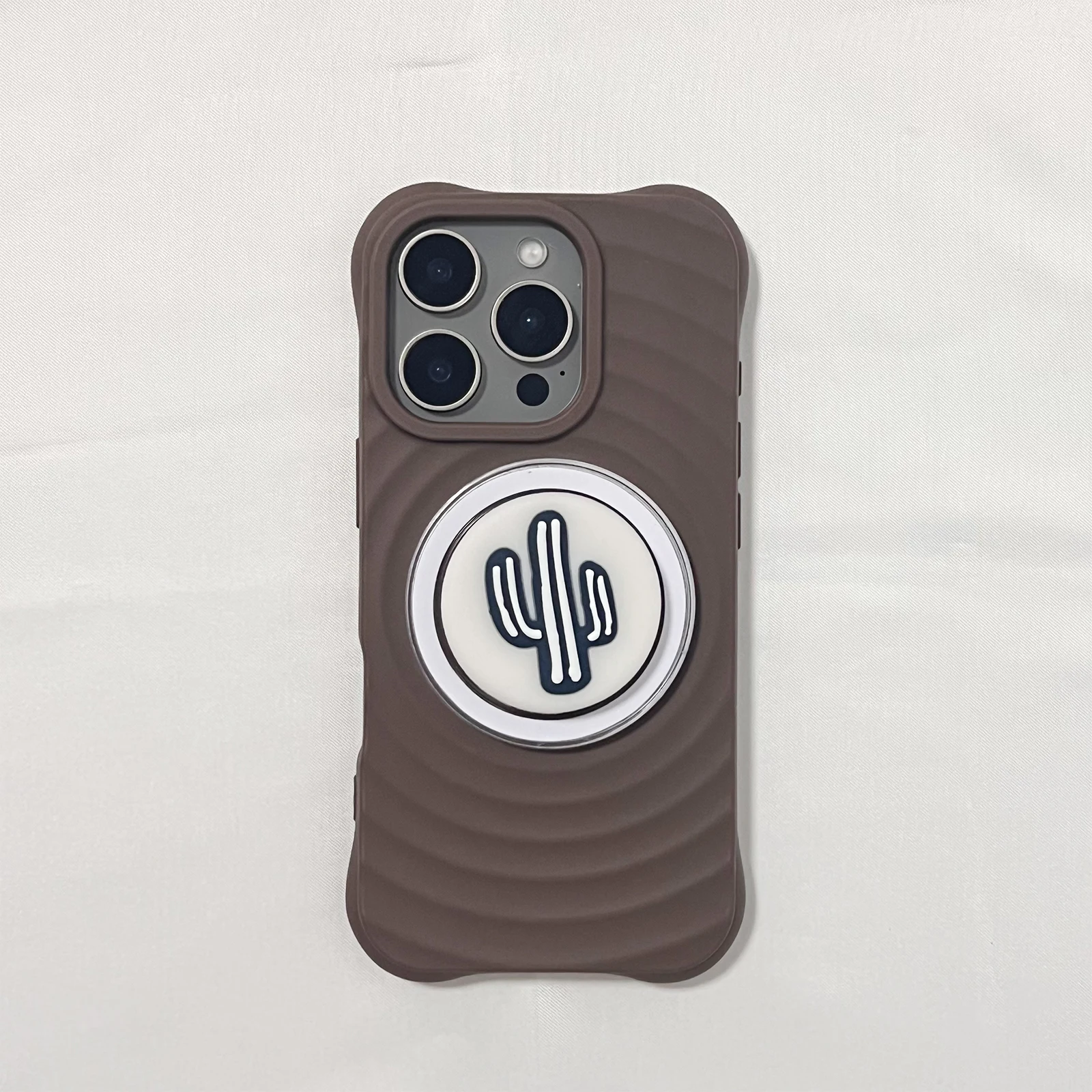 Cute Cartoon Silicone Cactus Phone Holder Grip Tok Phone Case Stand Support For iPhone17 iPhone16 Pro Max Samsung