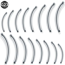 Barra curvada de titanio G23 para Piercing en el ombligo, accesorios para Piercing, 10 piezas/20 piezas/50 piezas, 14G y 16G