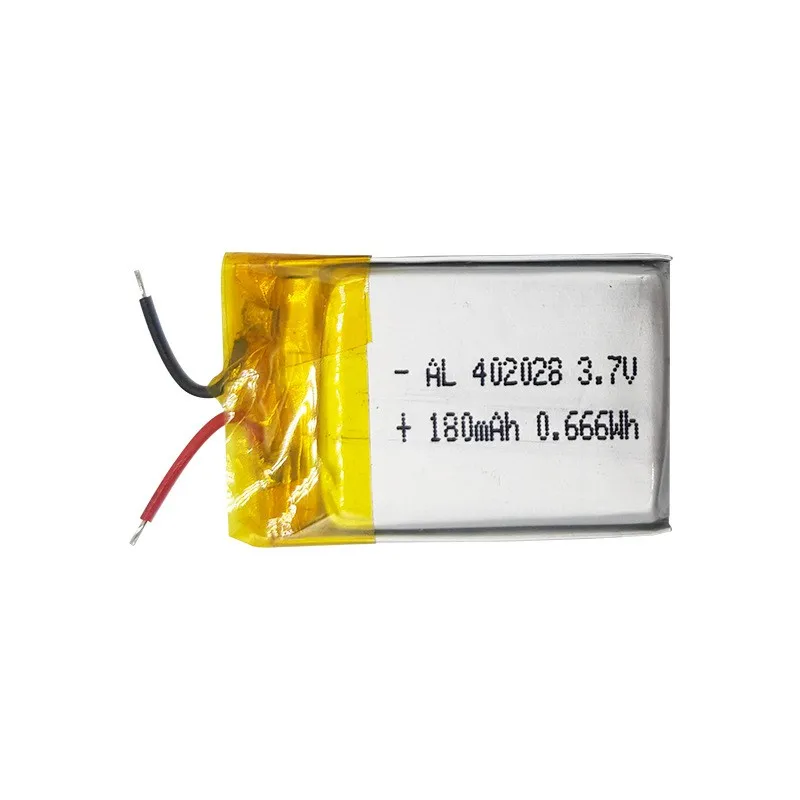 Polymer lithium battery 402028 capacity 180 mAh beauty instrument LED lamps smart lighting lithium battery wholesale