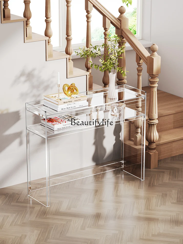 

Acrylic Console Tables Household Simple Modern Light Luxury Side Cabinet Small Apartment Storage Table