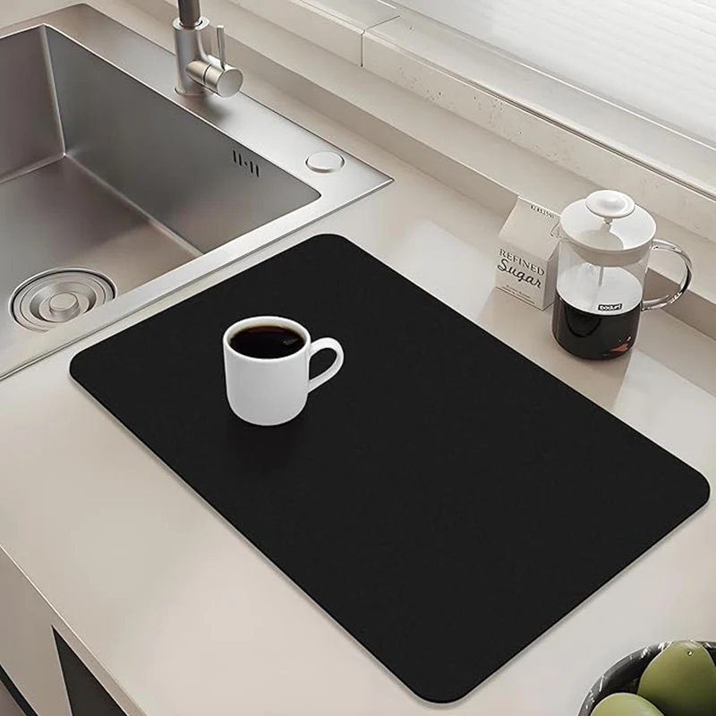 Kitchen Super Large Absorbent Mat Coffee,Dish Draining Mat Quick Dry Bathroom Drain Pad Tableware Mat Kitchen Faucet Placemat
