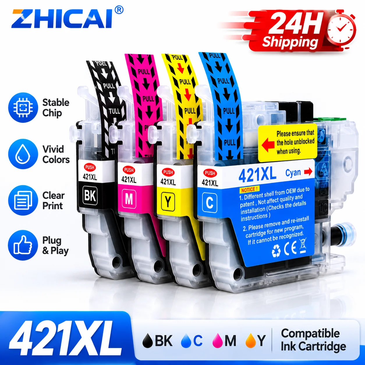 421 LC421XL LC421 421XL Ink Cartridge Compatible For Brother DCP-J1050DW MFC-J1010DW DCP-J1140DW Printer Dye Ink