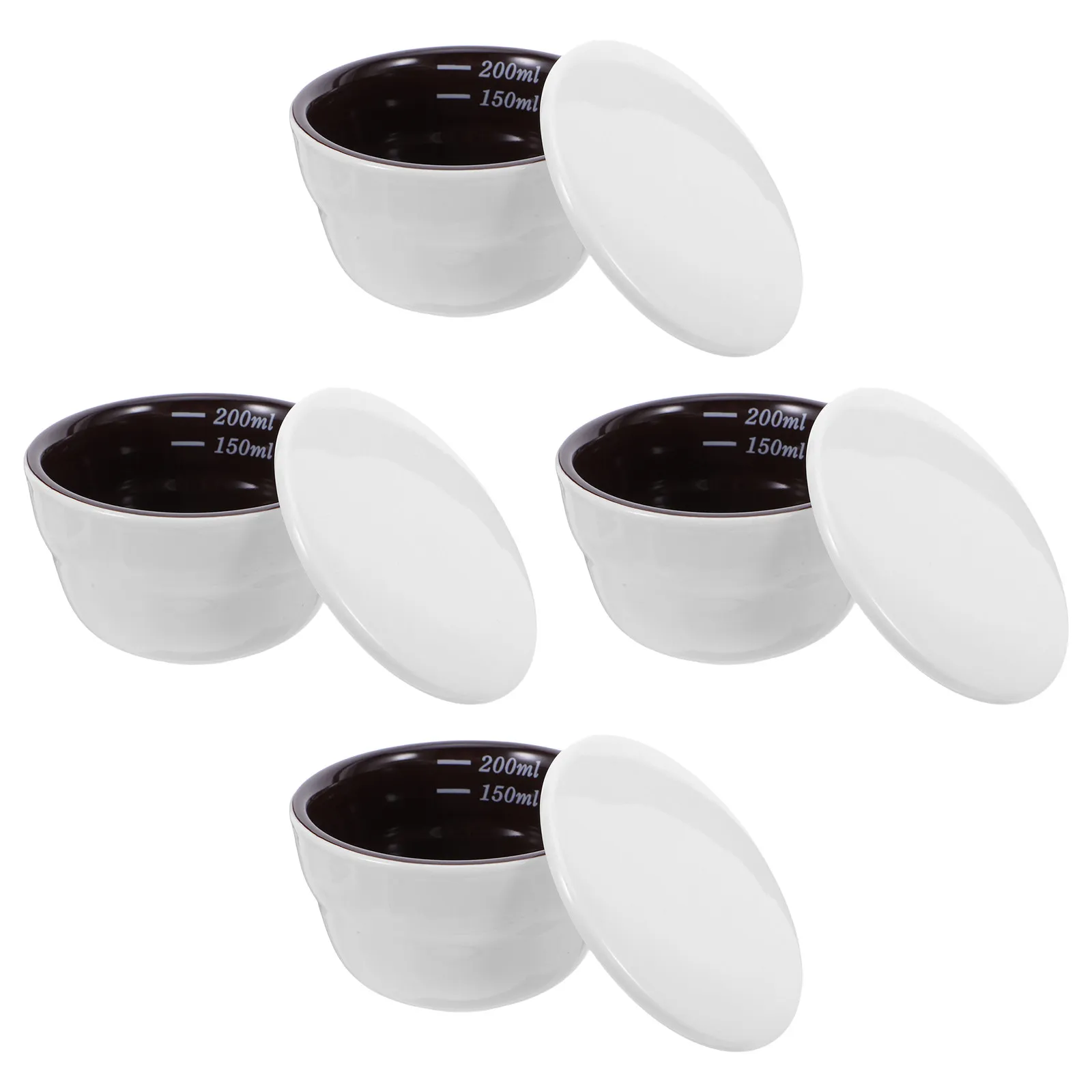 2 Set Coffee Cupping Bowl Ceramic with Lid Lids Measuring Bar Accessories Espresso Cups