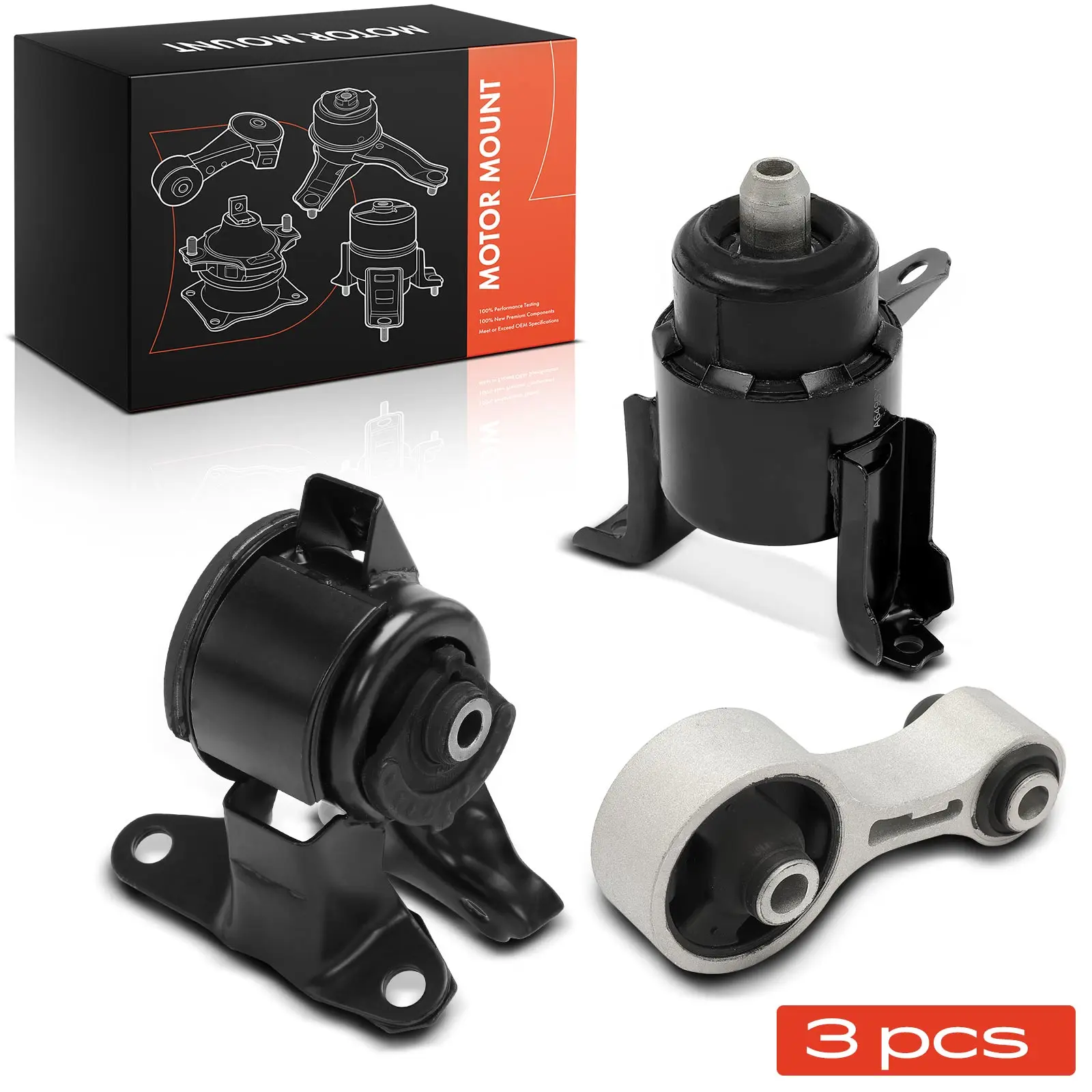 Frankberg 2x motorondersteuning + 1x koppelsteun voor- en achterzijde voor Mazda 6 Station Wagon GY GG 2.3L 2002-2008 3453 9182
