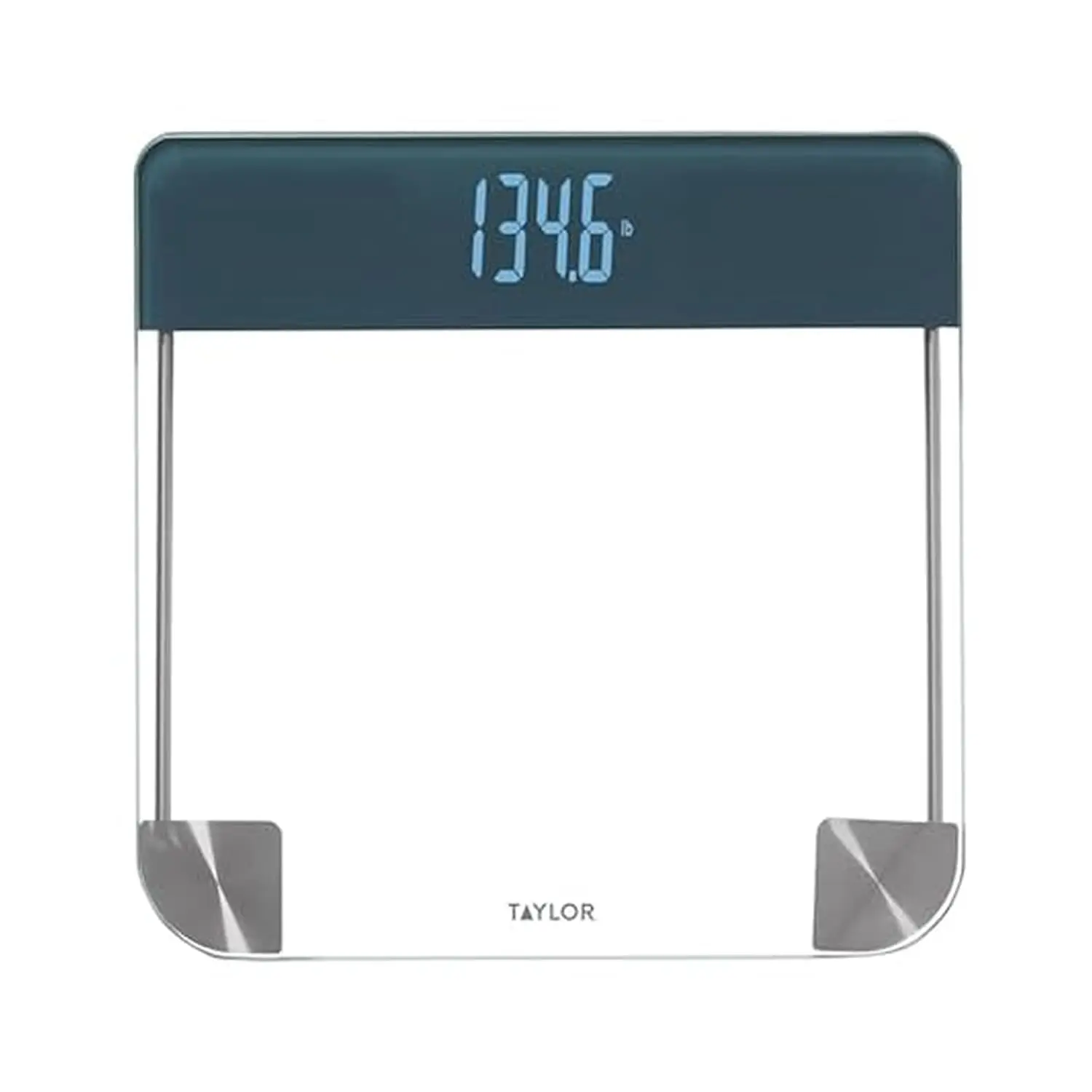 

Digital Glass Bathroom Scale, Vanishing Display for Body Weight, Cyan Blue