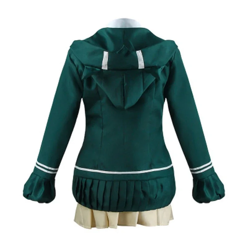 Nanami Chiaki Cosplay Anime Danganronpa Cosplay Kostuum Middelbare Scholieren Uniform Jasje Korte Rok Kat Knapzak Jk Uniform