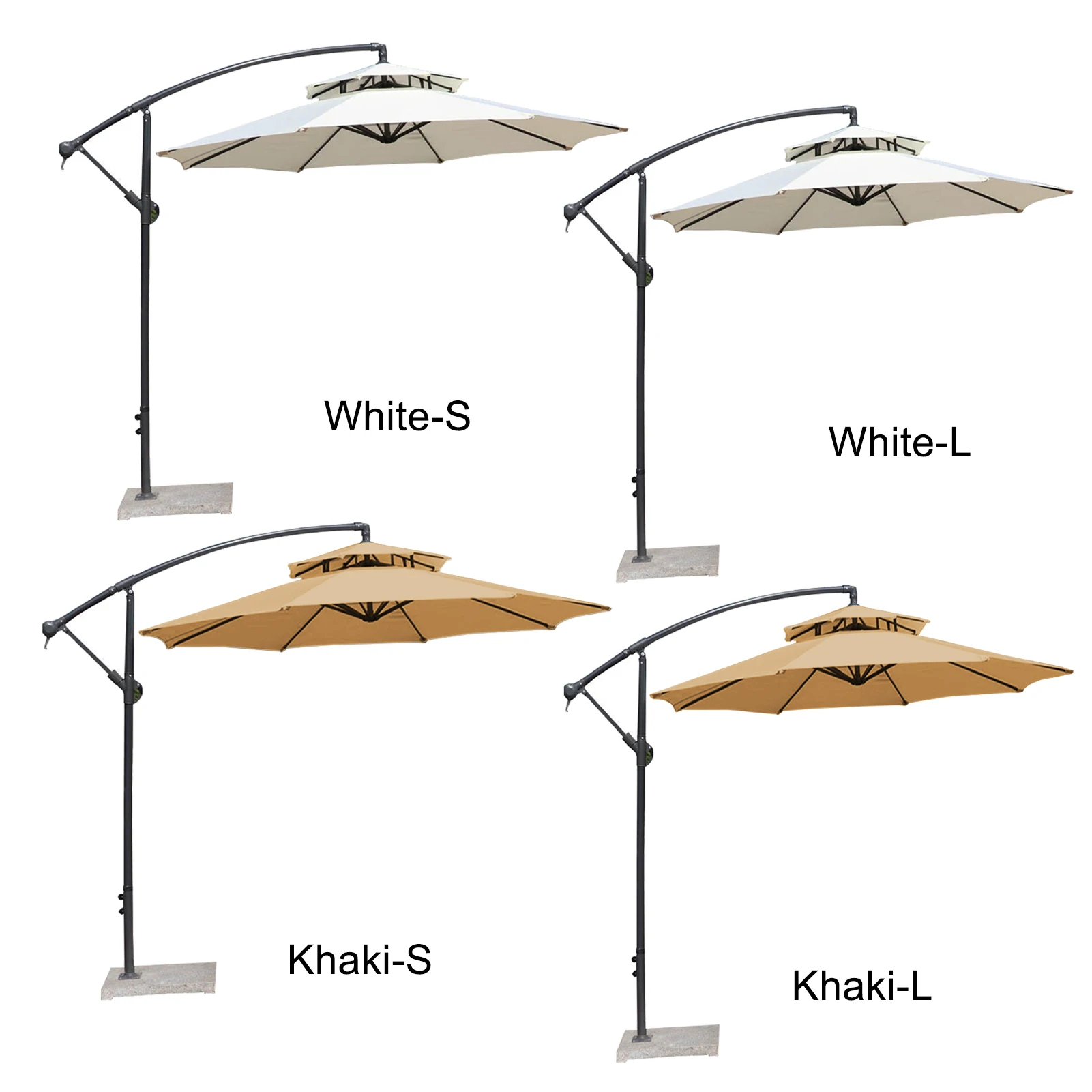 

Double Top Sunshade Umbrella Replacement Cloth Outdoor Courtyard Garden Umbrella Replacement Top Cover (Only Canopy)