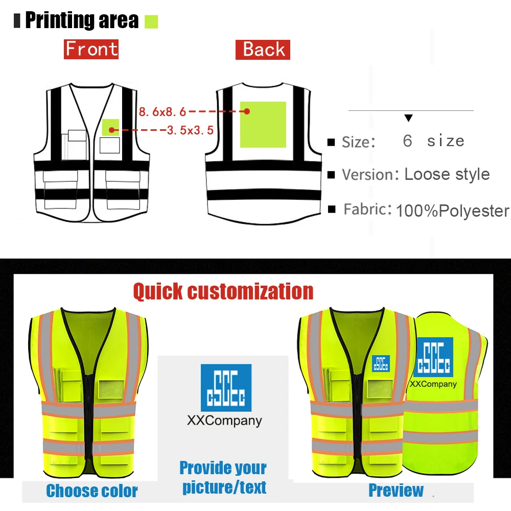 Protective Workwear Safety Vest with Reflective Strips For Engineer Custom Your Logo Hi Vis 5 Pockets Outdoor Work Vest For Men