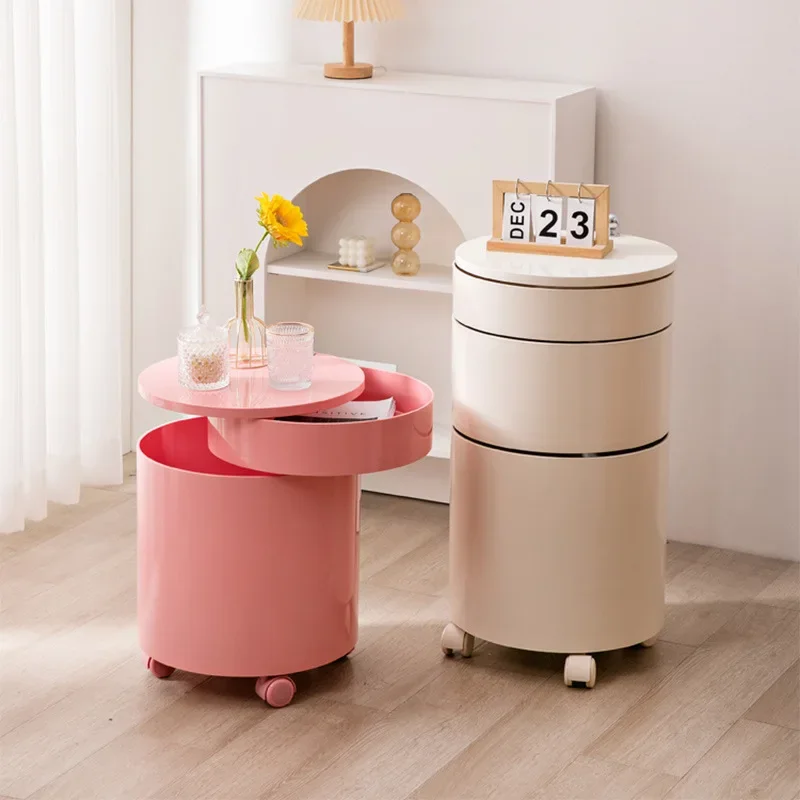 Bedside table simple modern living room movable trolley side cabinet small apartment storage cabinet