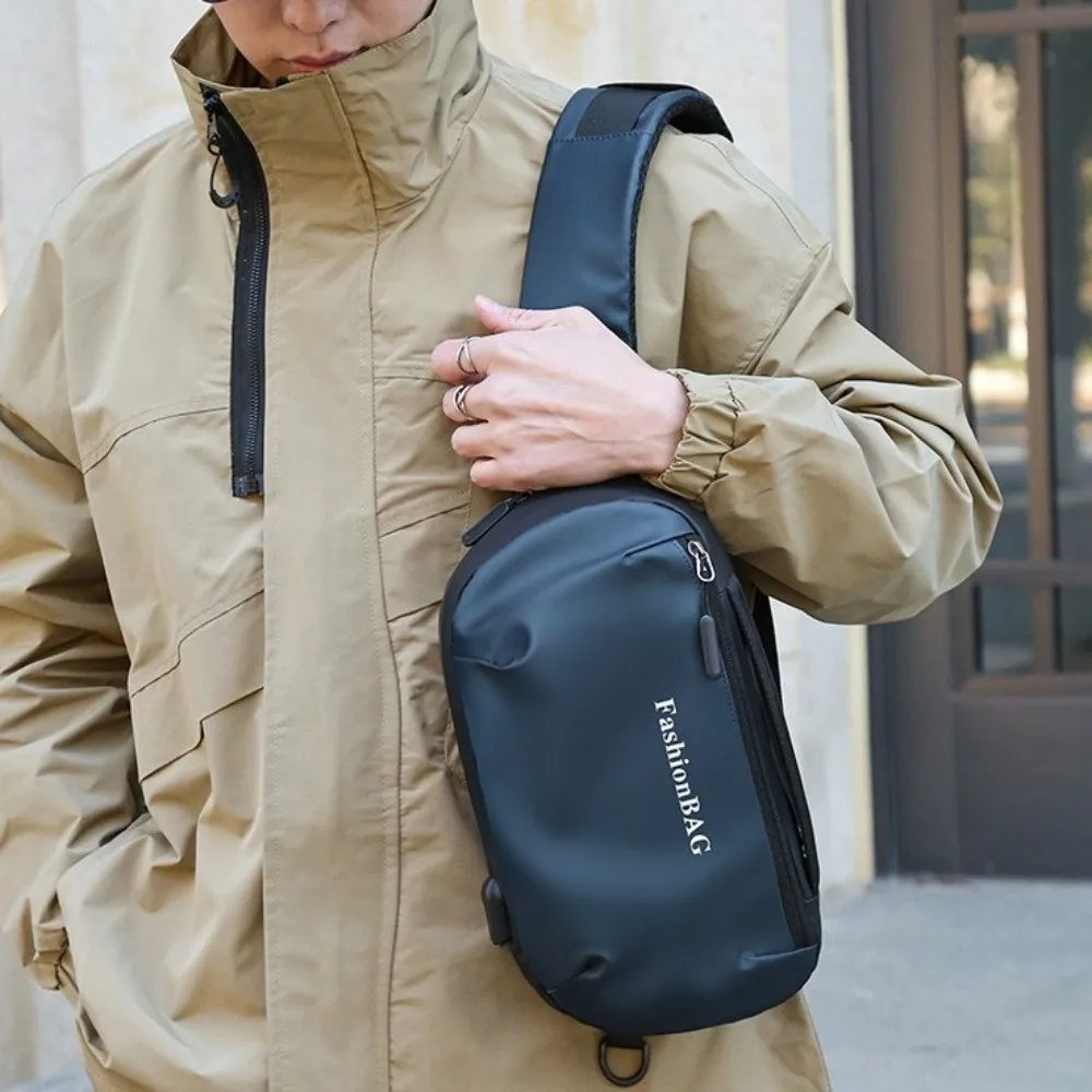 بو الرجال حقيبة صدر للرجال سعة كبيرة بلون الرافعة حقيبة كتف متعددة الوظائف حزام قابل للتعديل الذكور حقيبة كروسبودي السفر #3