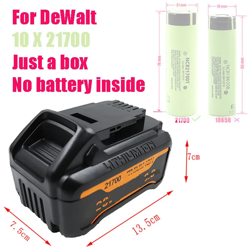 DCB200 10X21700 Lithium Battery Plastic Case Boxs PCB Charging Protection Circuit Board For Dewalt 18V 20V 8Ah Stickers Shells