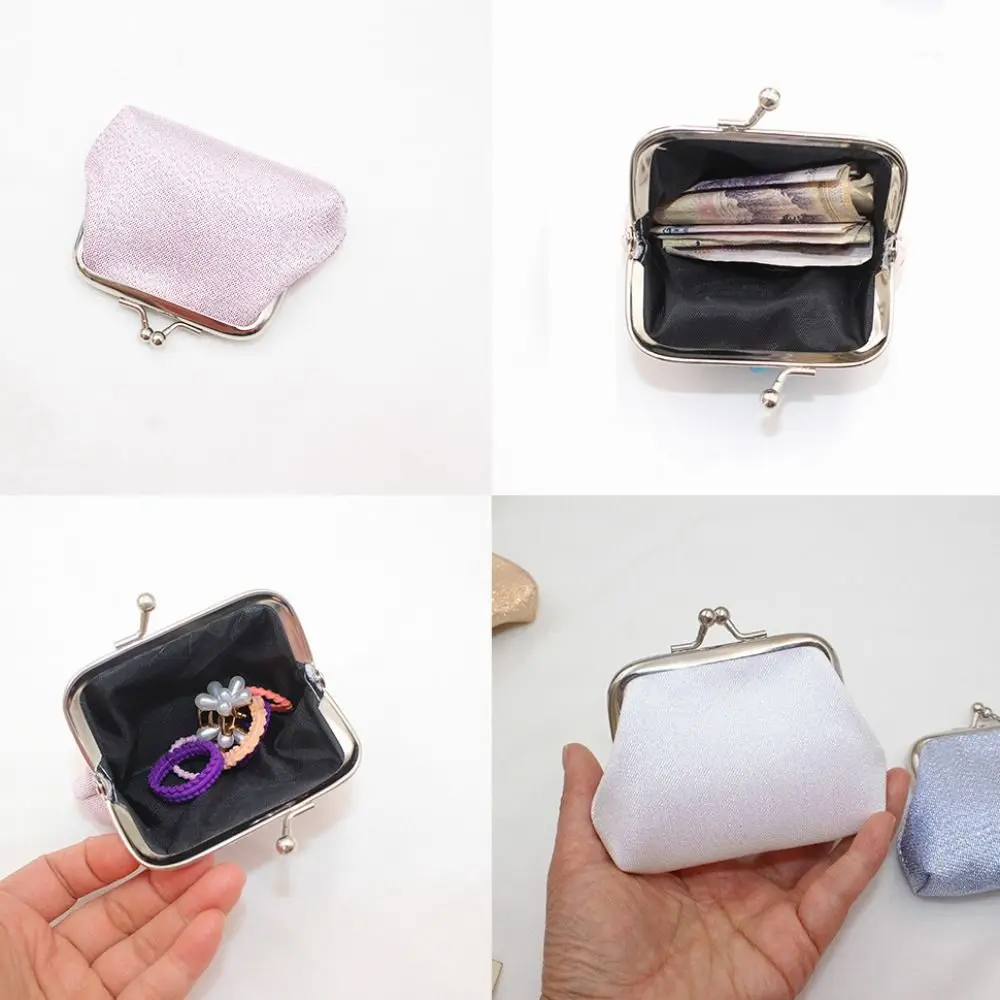 

Portable Card Holder Shiny Coin Purse Storage Bag Money Bag Small Purse Bag Handbag Kiss Clasp Lock Clutch Lipstick Bag Male