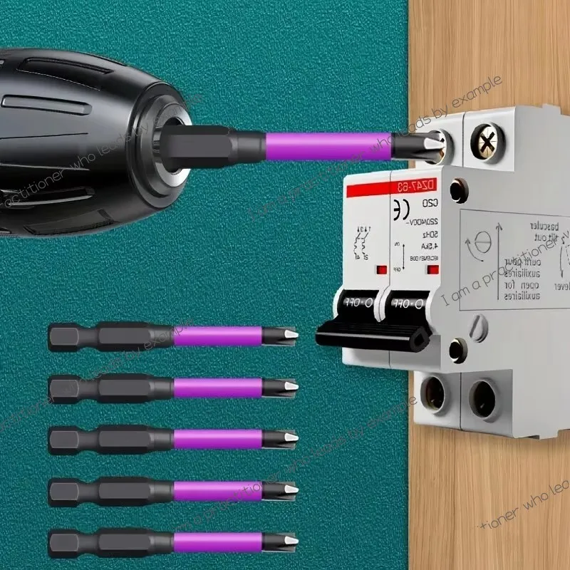 3/6/9pcs Industrial Magnetic Special Slotted Phillips Screwdriver Bit Set, S2 Steel Anti-Slip Manual Electric Screw Drill