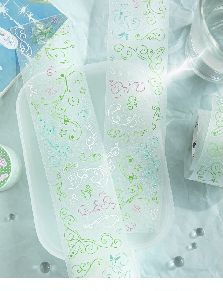 50 mm * 1,5 m, Lichtreflektierende Folie mit Weinranken-Motiv, Blumen- und Pflanzenmuster, zum Ausstanzen, für DIY-Tagebücher, Scrapbooks, ästhetische Schreibwaren. – Detail 8