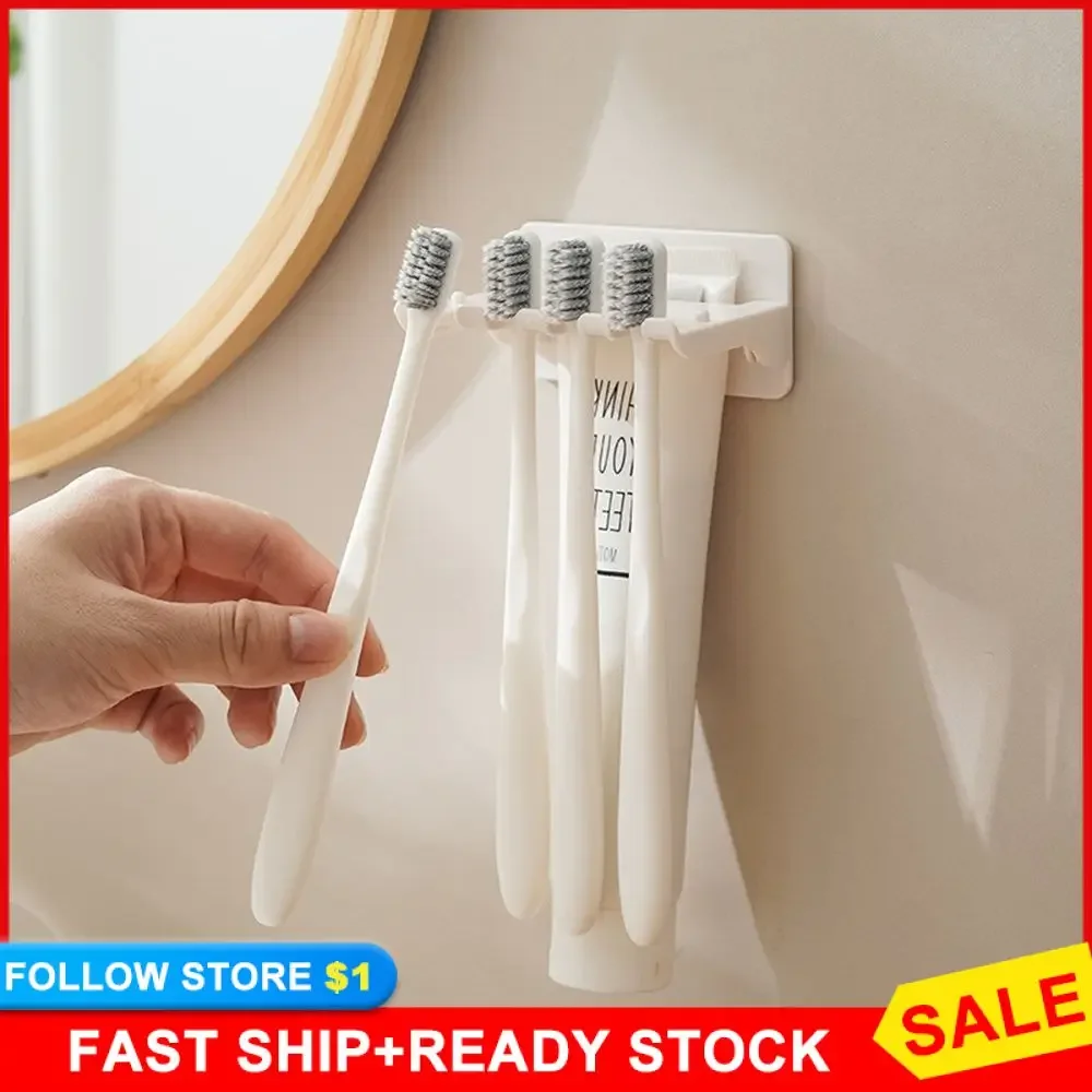 Convenient Innovative Wall-mounted Toothbrush Rack, Bathroom Scare Rack, Toothpaste Rack