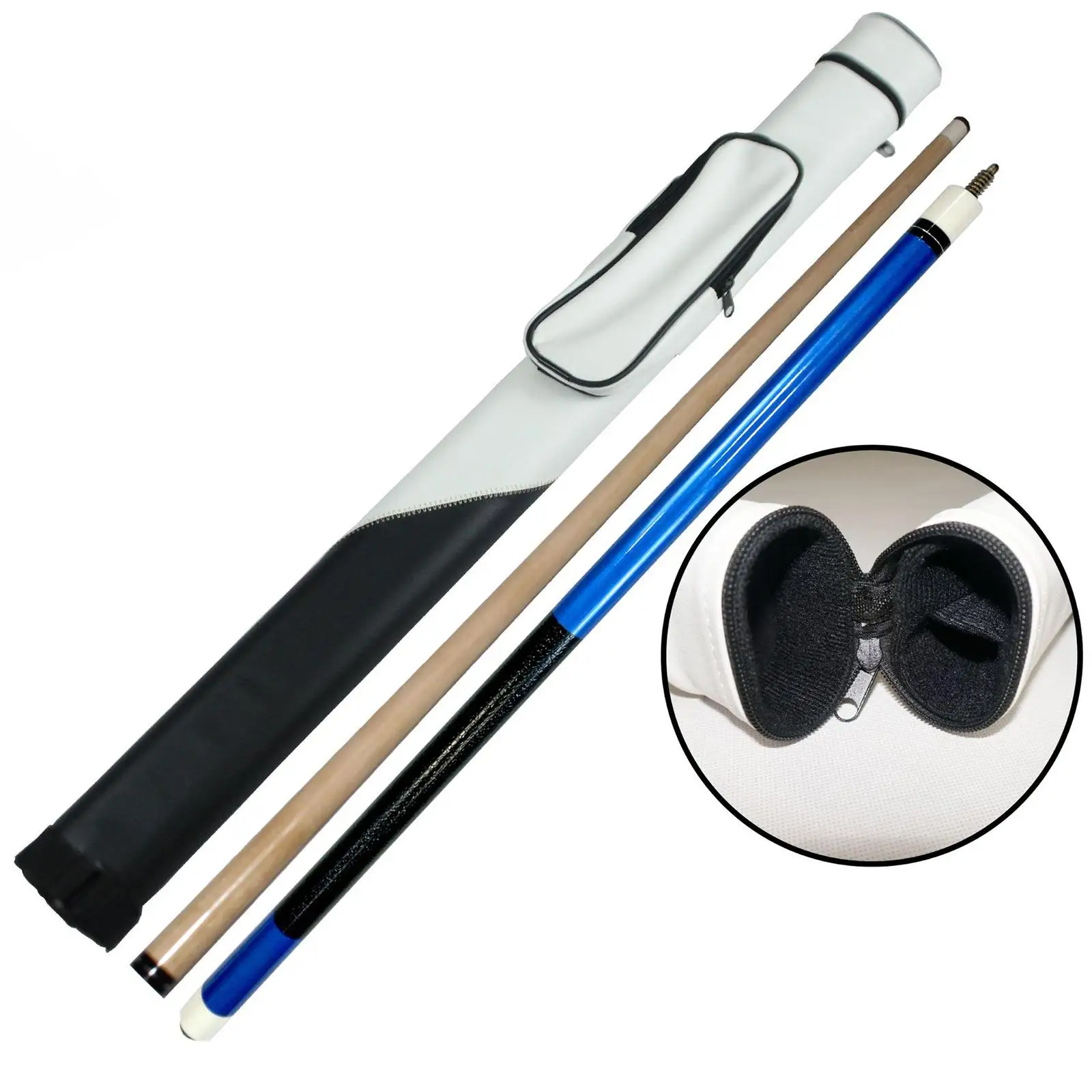 

Professional Pool Cue Case PU Leather Carrying Hard Bag Compact Snooker Holder for Billiards Supplies and Travel