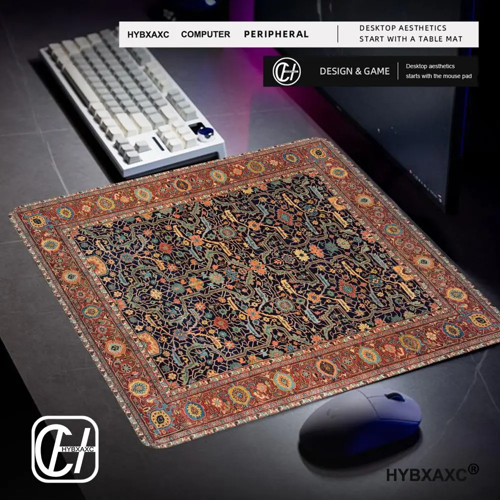 HD European Retro Square Mousepad Persian Pattern Mouse Pad Keyboard Portable Desk Mat Deskmat Office PC Accessories Gifts
