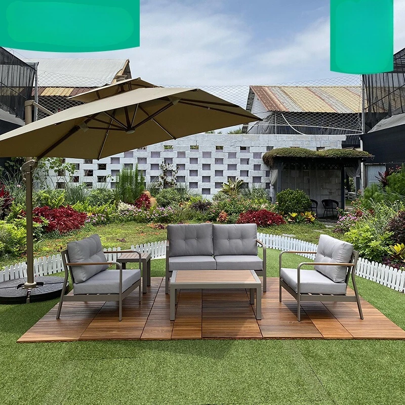 

Nordic outdoor rattan sofa aluminum alloy sun room garden courtyard furniture outdoor rattan chair balcony leisure combination