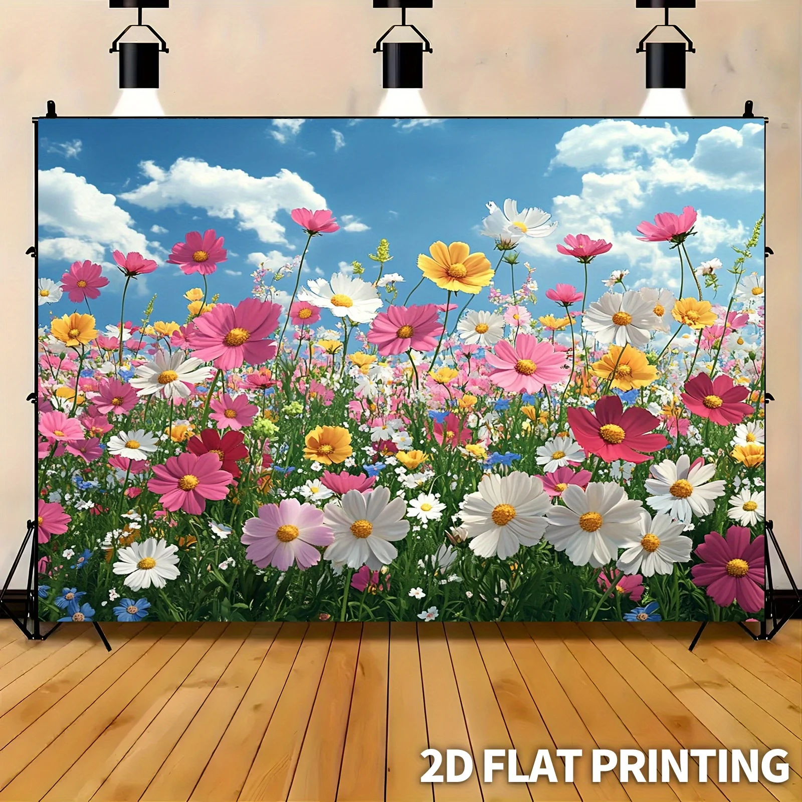 Flower Field Tapestry Colorful Cosmos Daisy Garden Sky Wall Art Home Decor Elevate Your Space Elevate Your Space non-toxic